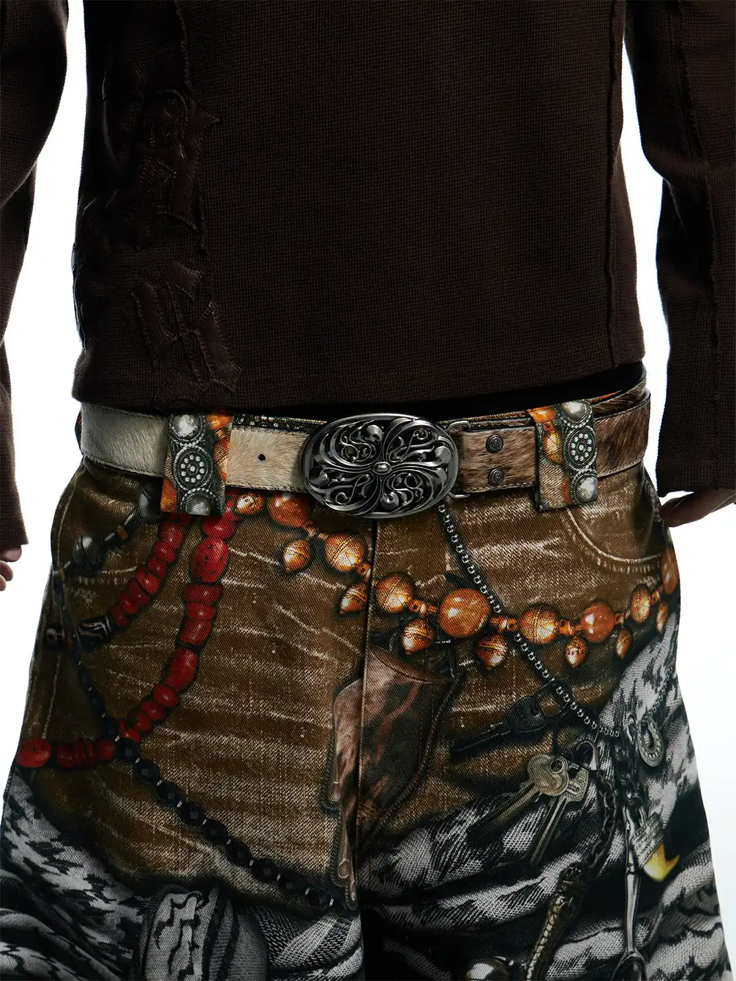 DND4DES | Brown Horsehair Cowhide Belt