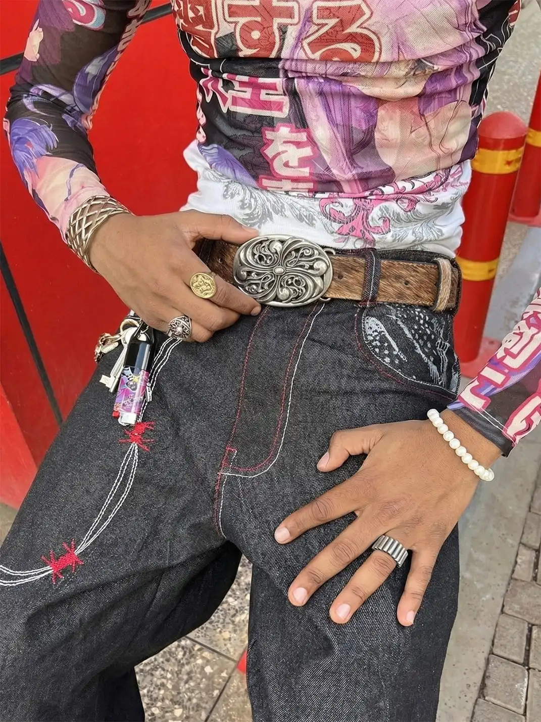 DND4DES | Brown Horsehair Cowhide Belt