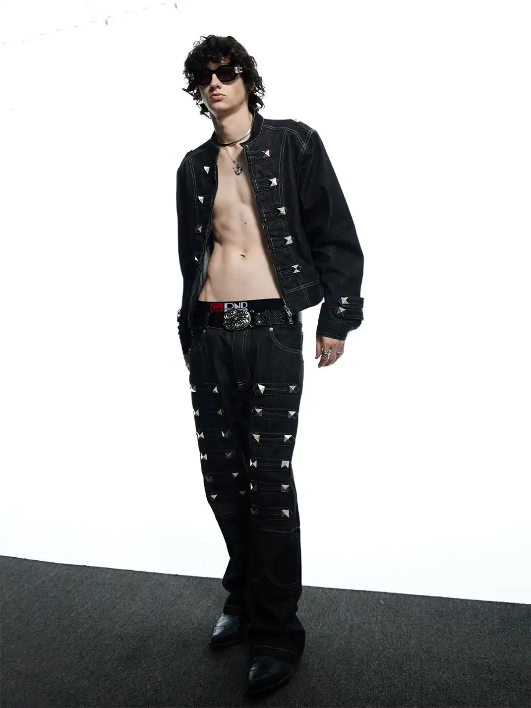 DND4DES | Stand-Up Collar Button-Down Heavy Metal Denim Jacket