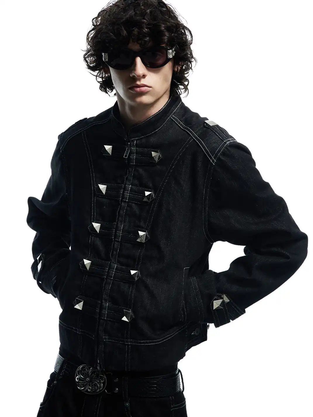 DND4DES | Stand-Up Collar Button-Down Heavy Metal Denim Jacket