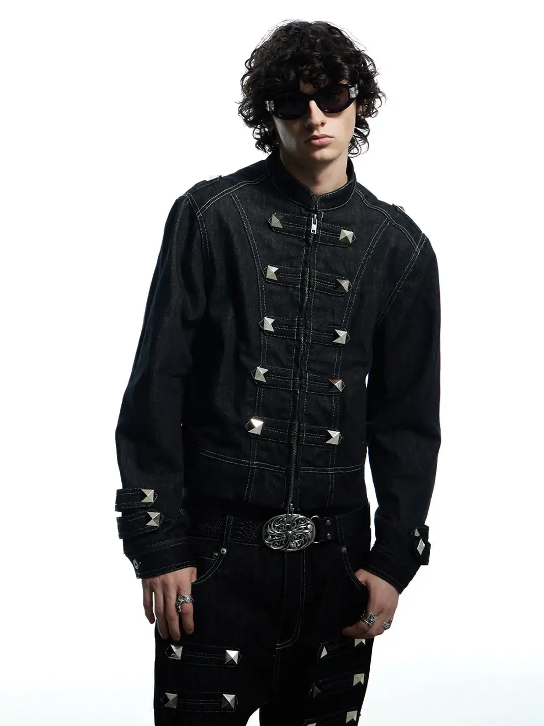 DND4DES | Stand-Up Collar Button-Down Heavy Metal Denim Jacket