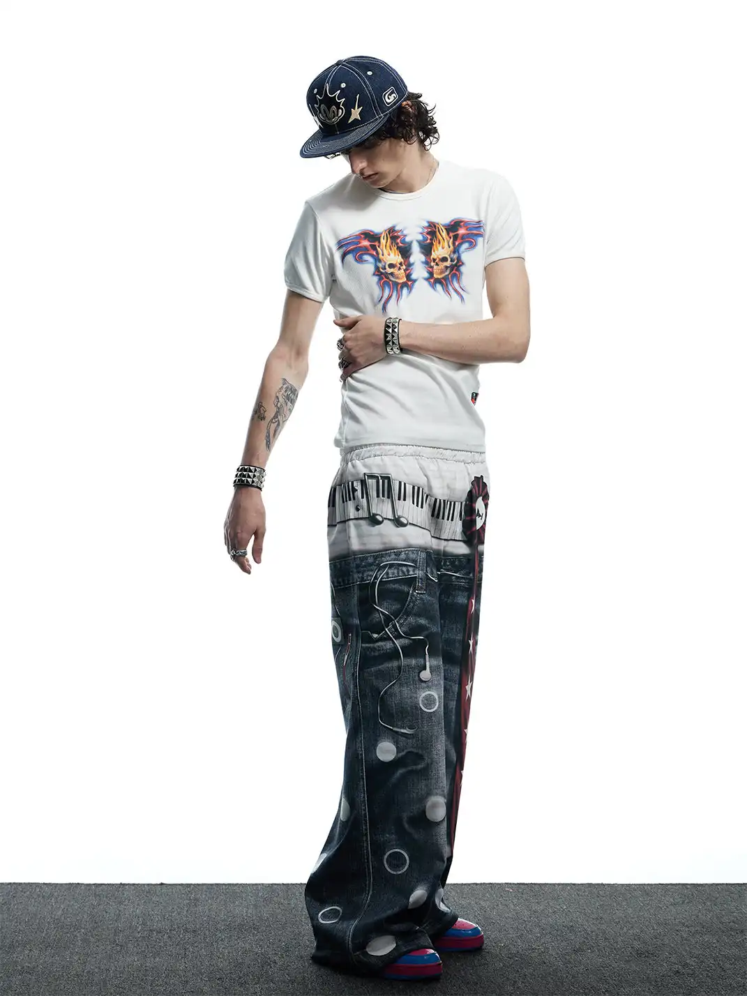 DND4DES | Polka Dot 3D Printed Tie Knit Trousers
