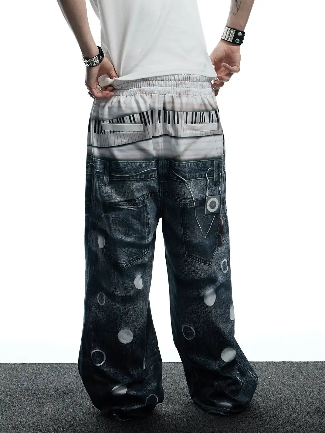 DND4DES | Polka Dot 3D Printed Tie Knit Trousers