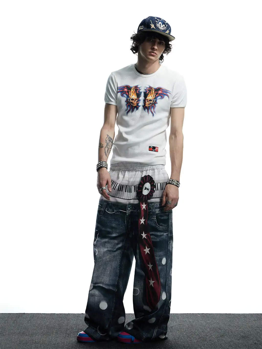 DND4DES | Polka Dot 3D Printed Tie Knit Trousers