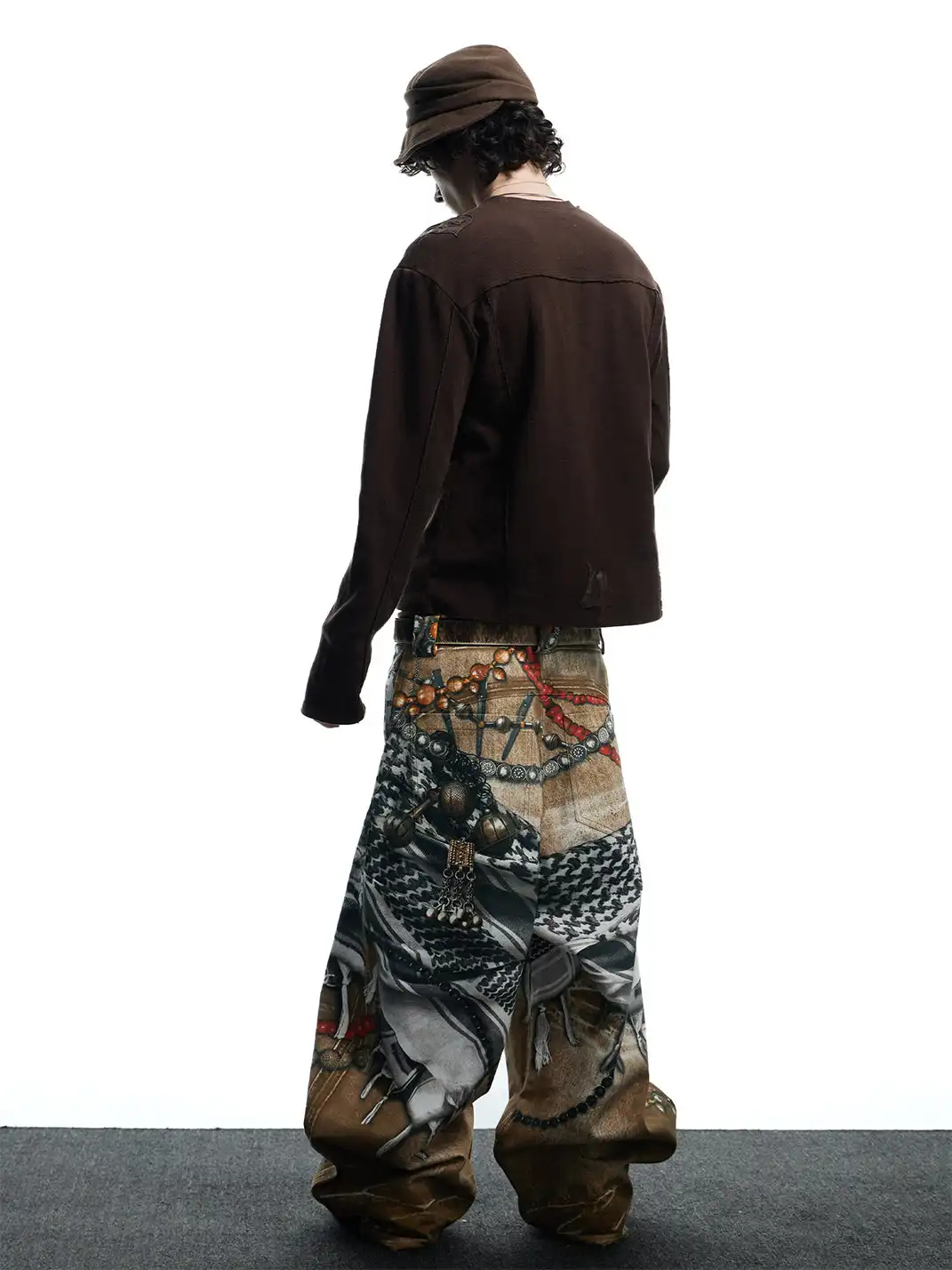 DND4DES | Jewelry-Finish Distressed 3D Printed Oversized Jeans