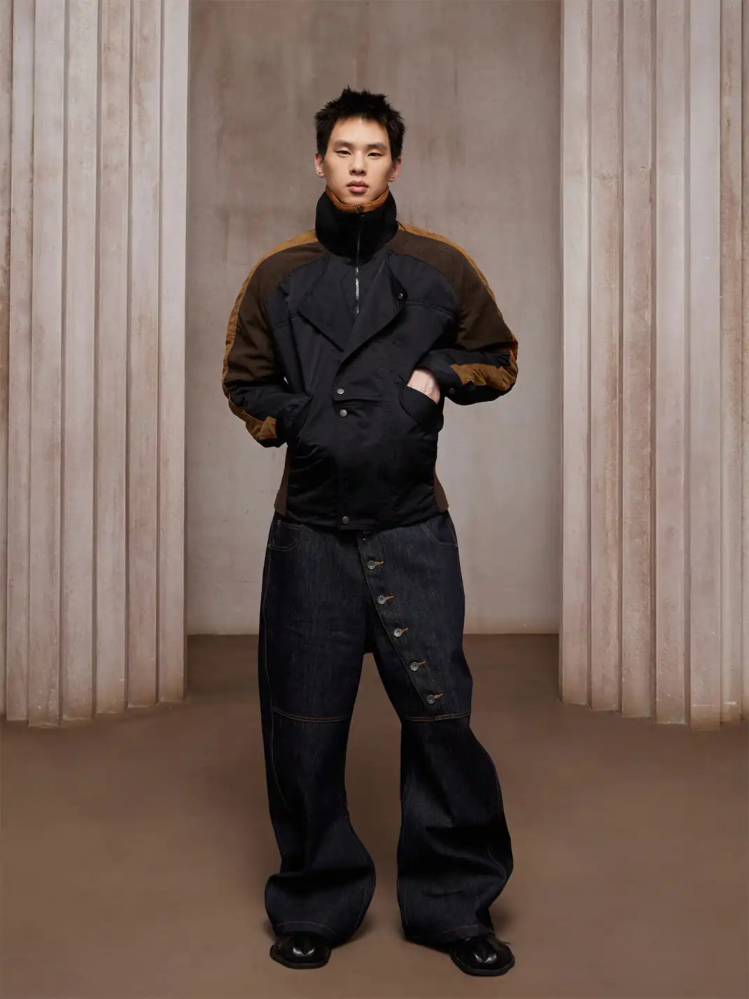 DND4DES | Curved Long Button Cutaway Jeans
