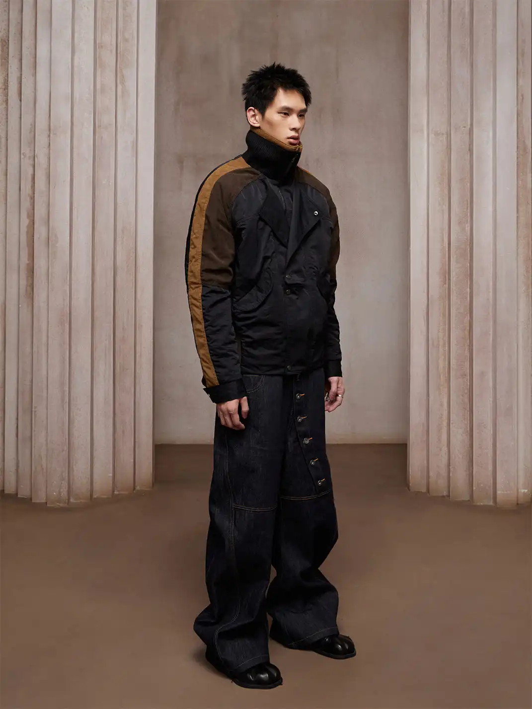 DND4DES | Curved Long Button Cutaway Jeans