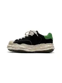 FGMM | Black & Green Wavy Sole Shell-Toe Sneakers