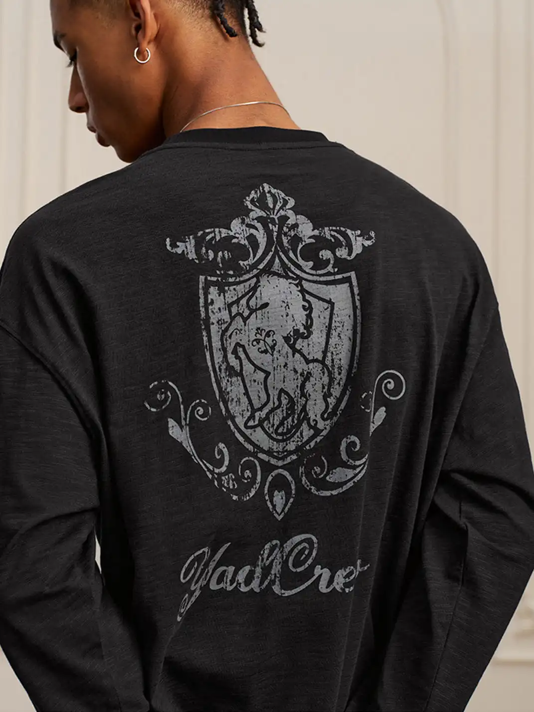 YADcrew | Retro Bamboo Horse Year Long-Sleeve T-Shirt