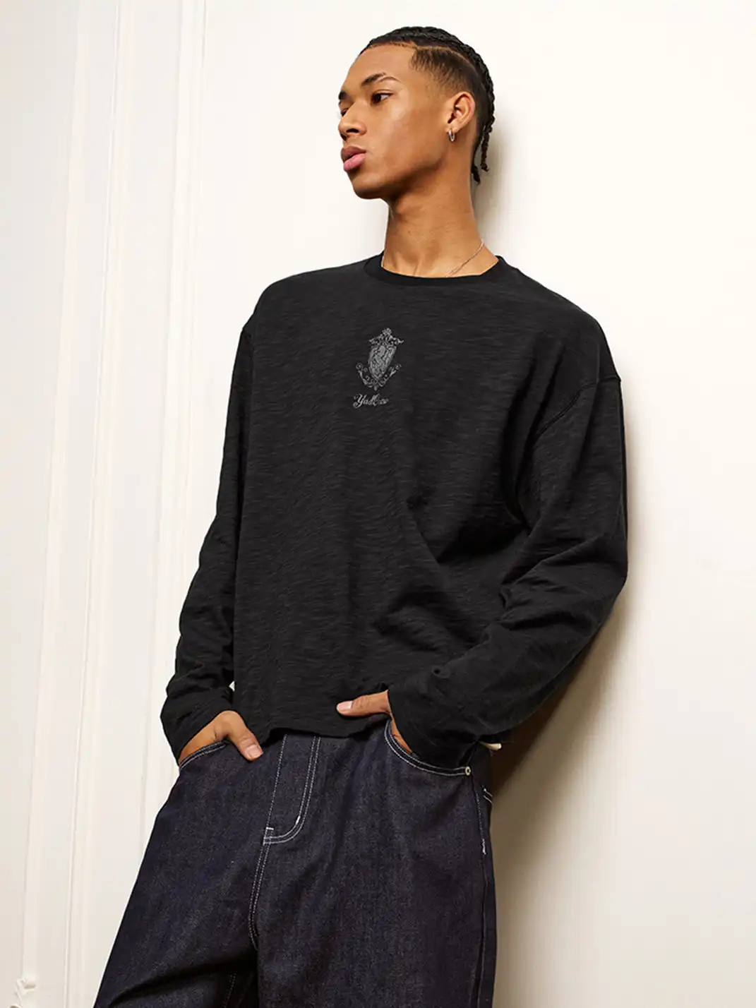 YADcrew | Retro Bamboo Horse Year Long-Sleeve T-Shirt