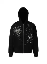 YADcrew | Fireworks Pearl Embroidered Hooded Sweatshirt