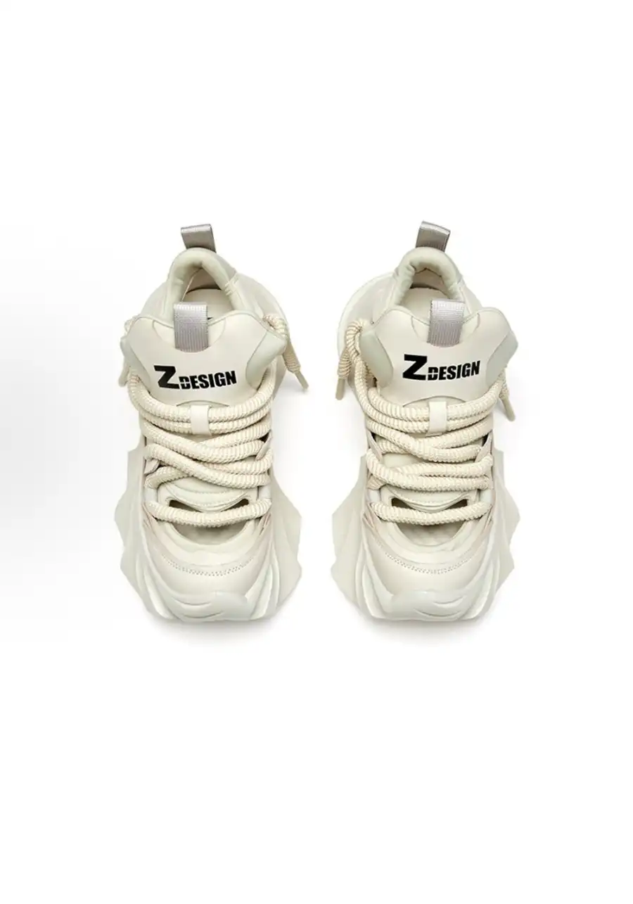 XMZY丨Hollow Platform Sandals -Beige - 3