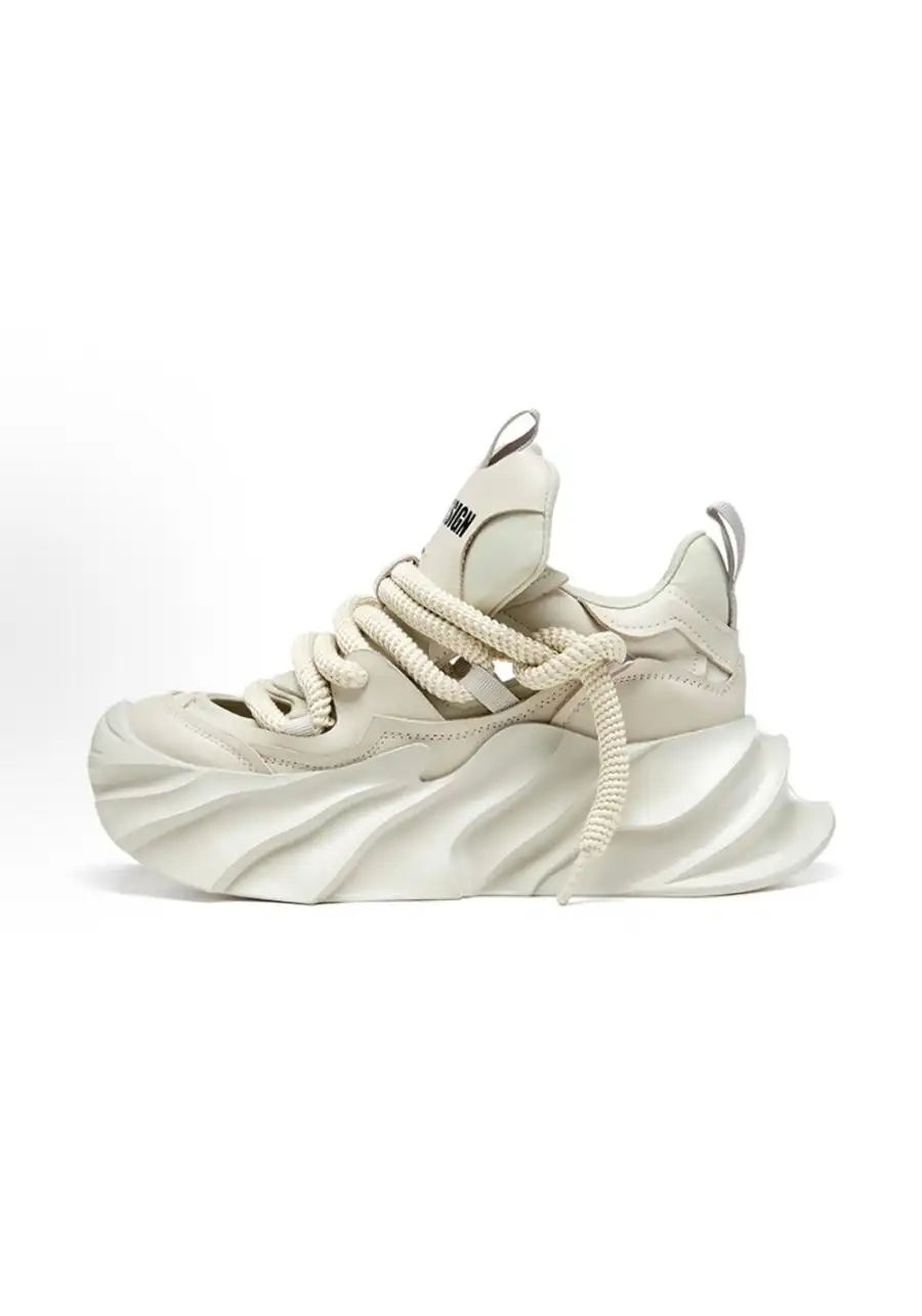 XMZY丨Hollow Platform Sandals -Beige - 2