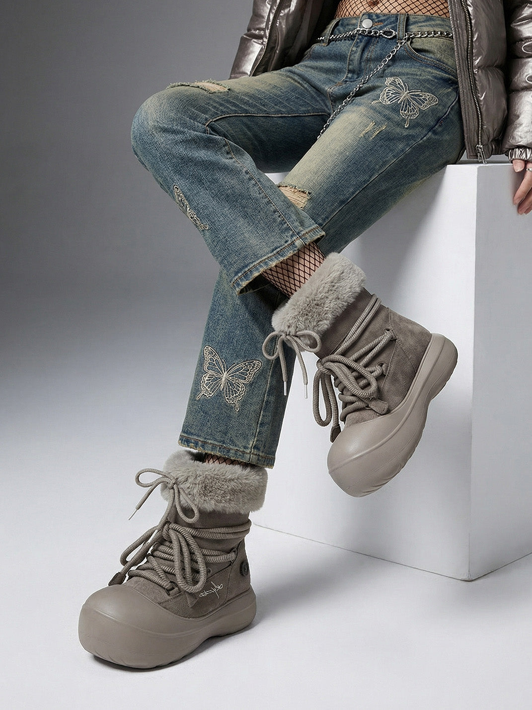 KILLWINNER丨Short Fur Long Tube Snow Boots | PSYLOS1