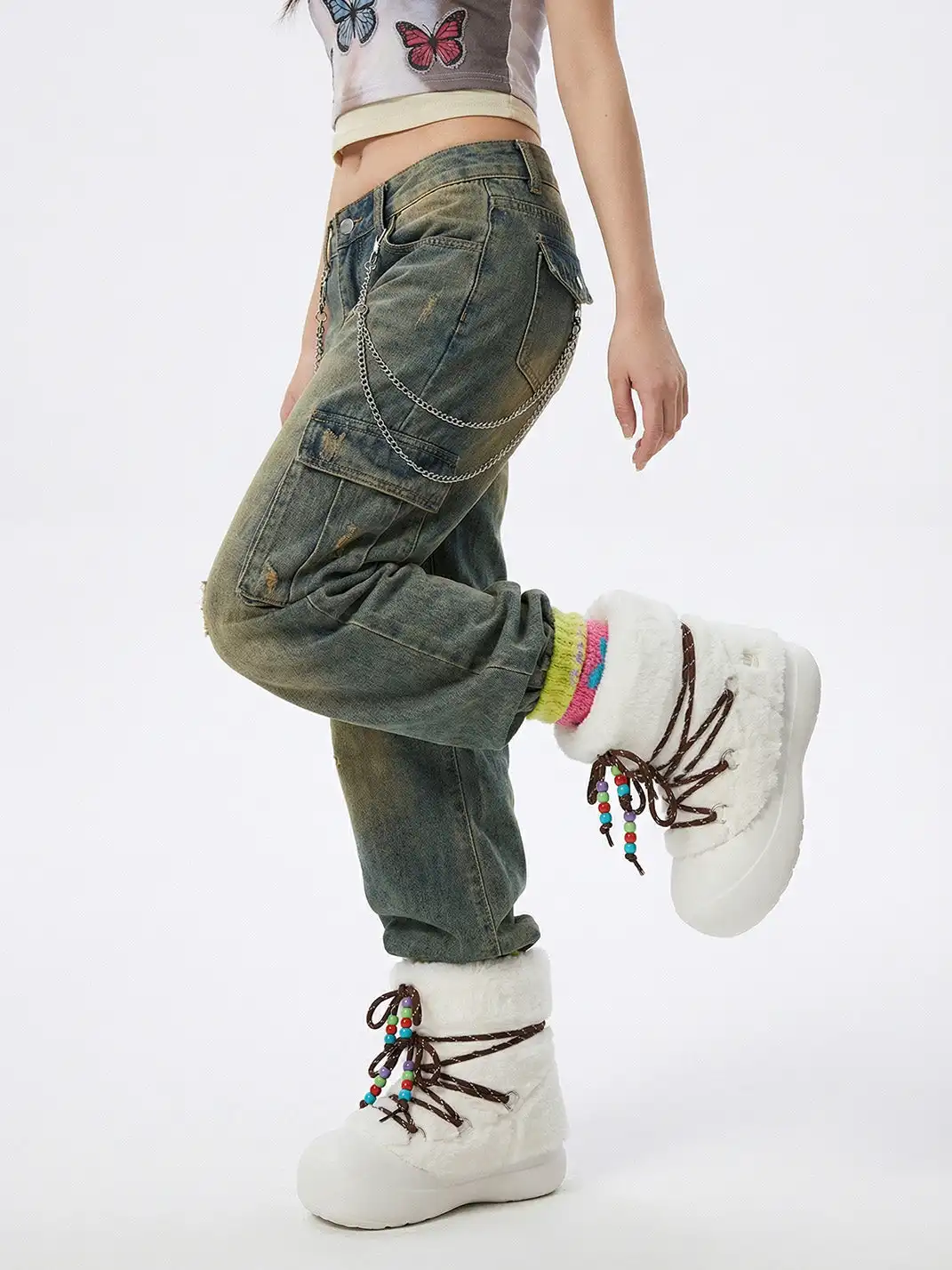 KILLWINNER丨Short Fur Long Tube Snow Boots