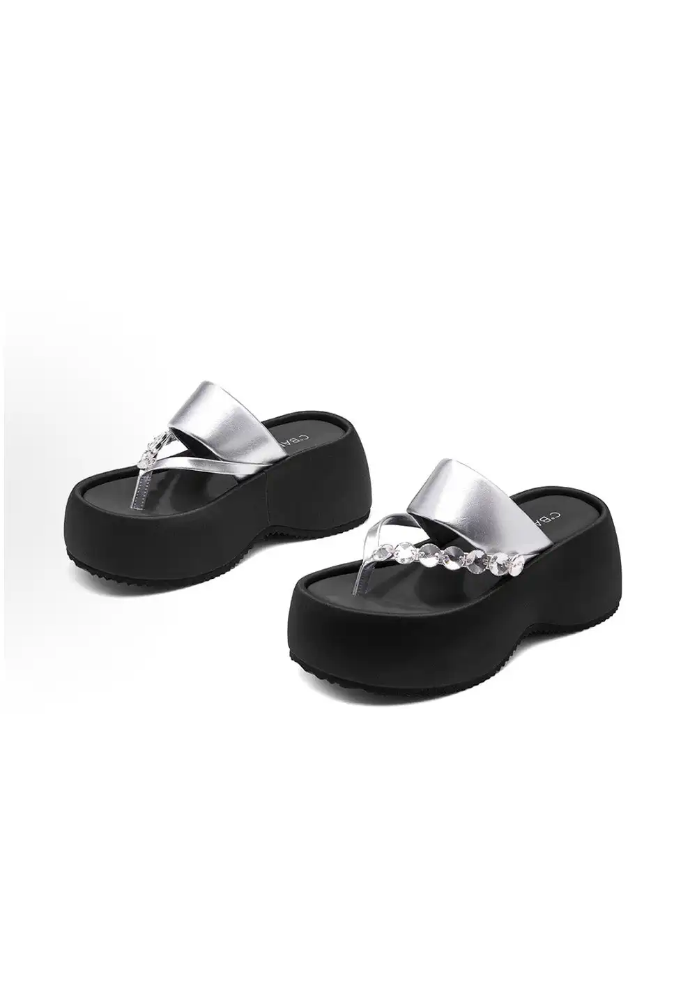 C.BANNER Crystal Platform Flip-Flops