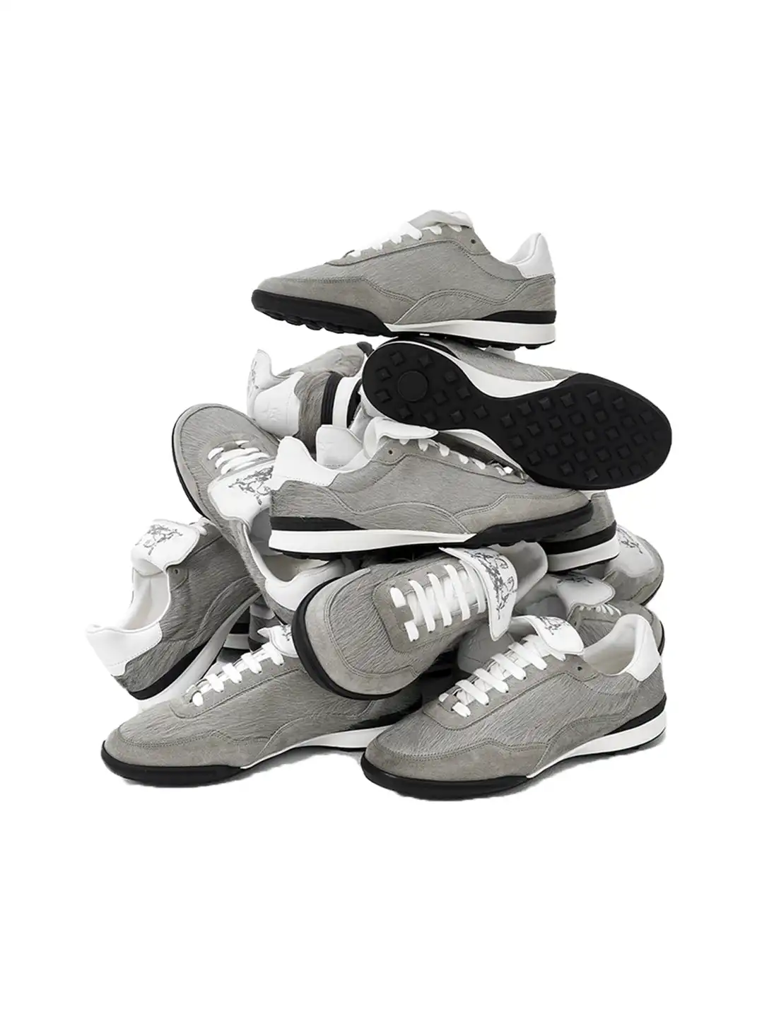 Fourth3ex | Grey Fur-Lined Platform Sneakers