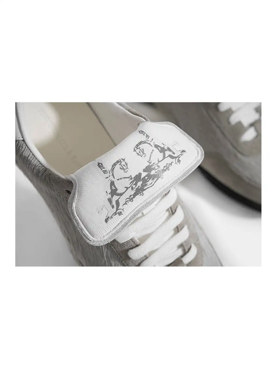 Fourth3ex | Grey Fur-Lined Platform Sneakers