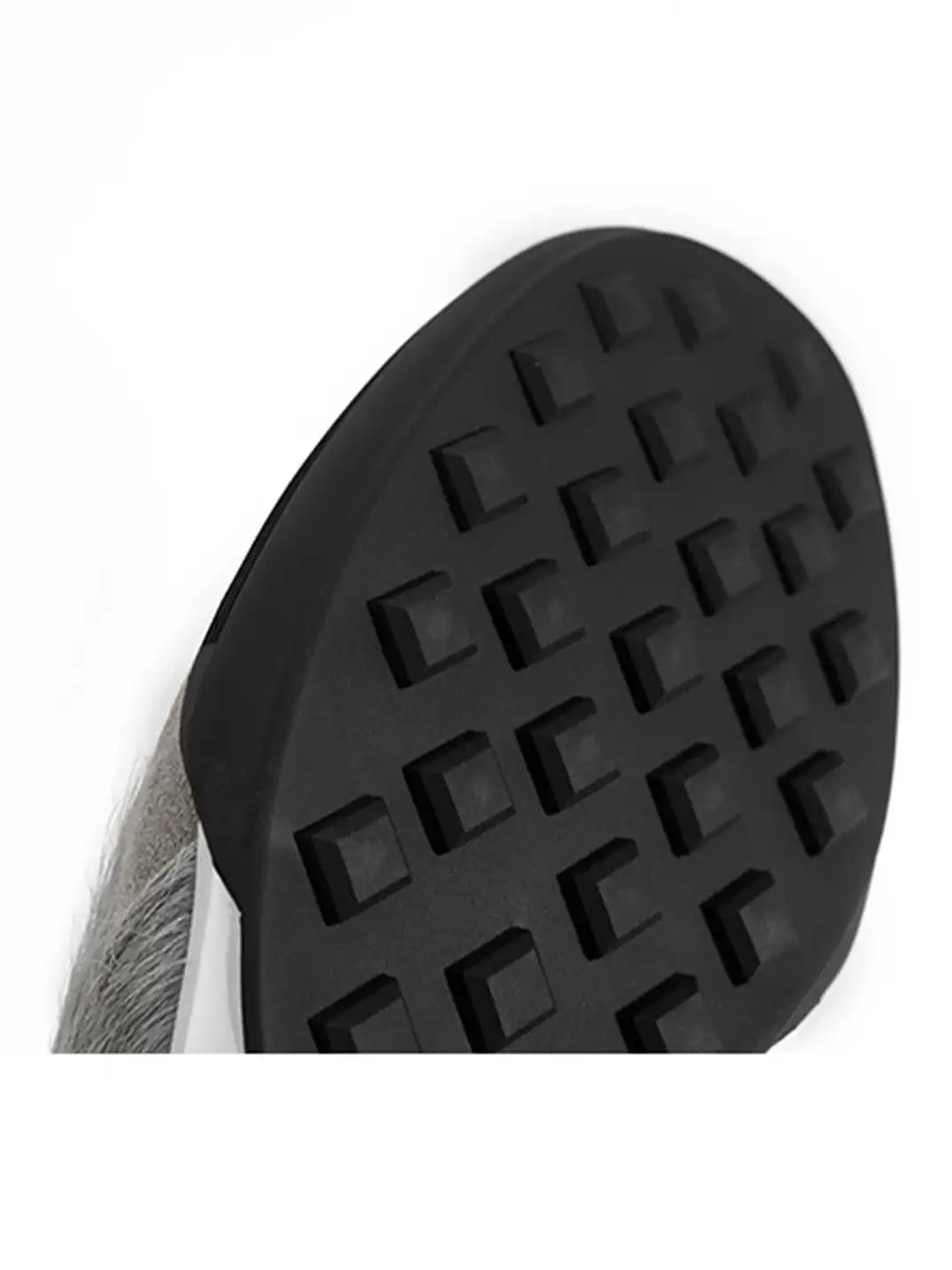 Fourth3ex | Grey Fur-Lined Platform Sneakers