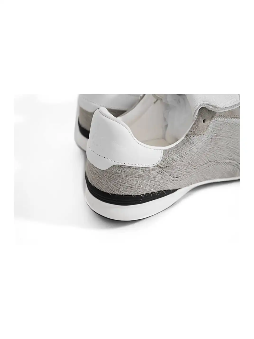 Fourth3ex | Grey Fur-Lined Platform Sneakers