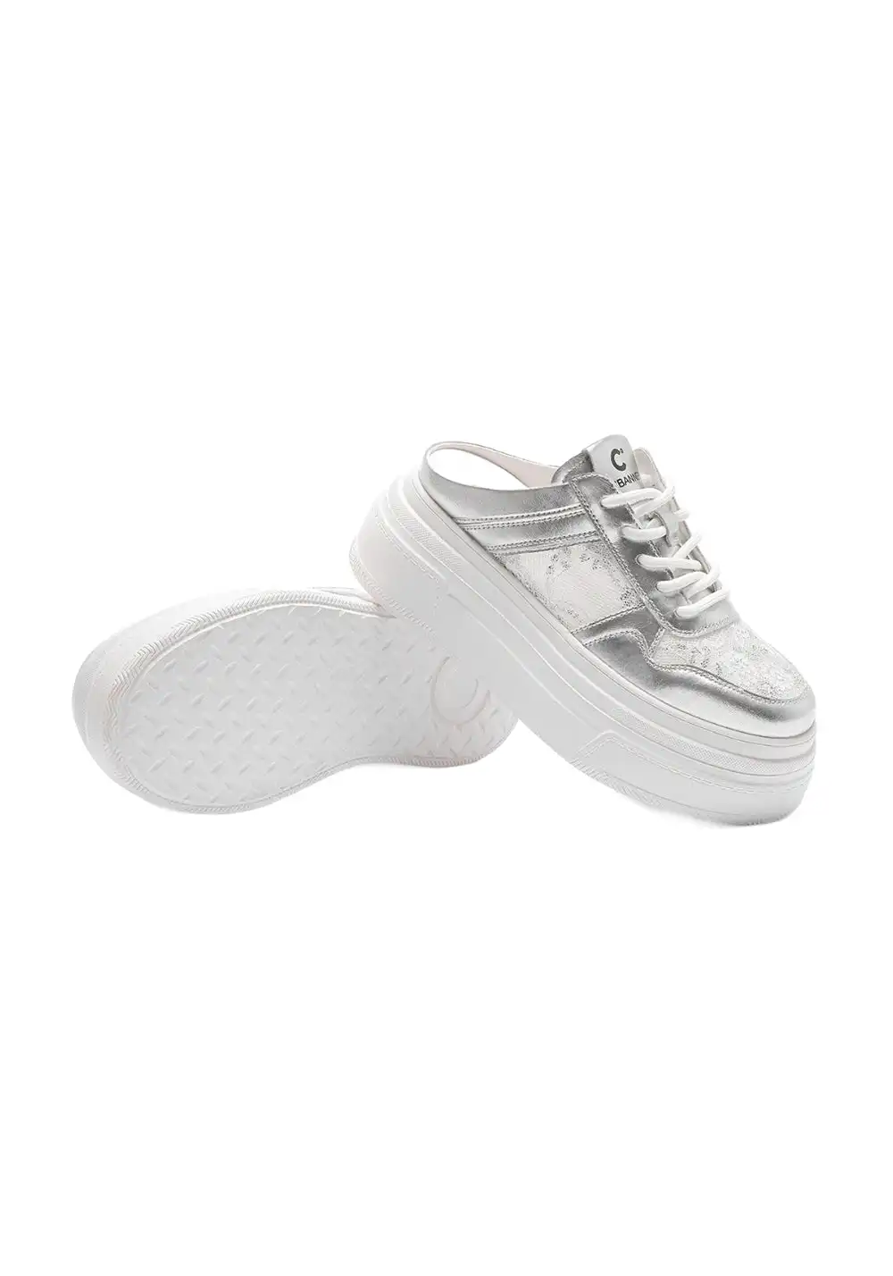 C.BANNER丨Lace Platform Slip-On Mules