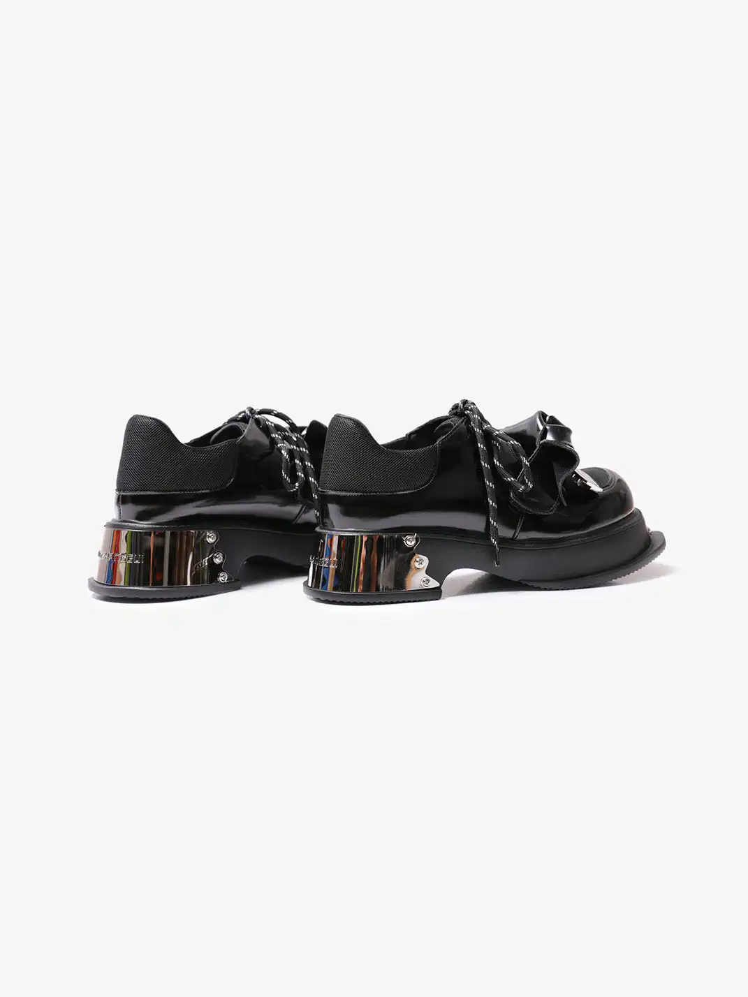 PINJIAHUI | Metal Detail Leather Platform Loafers