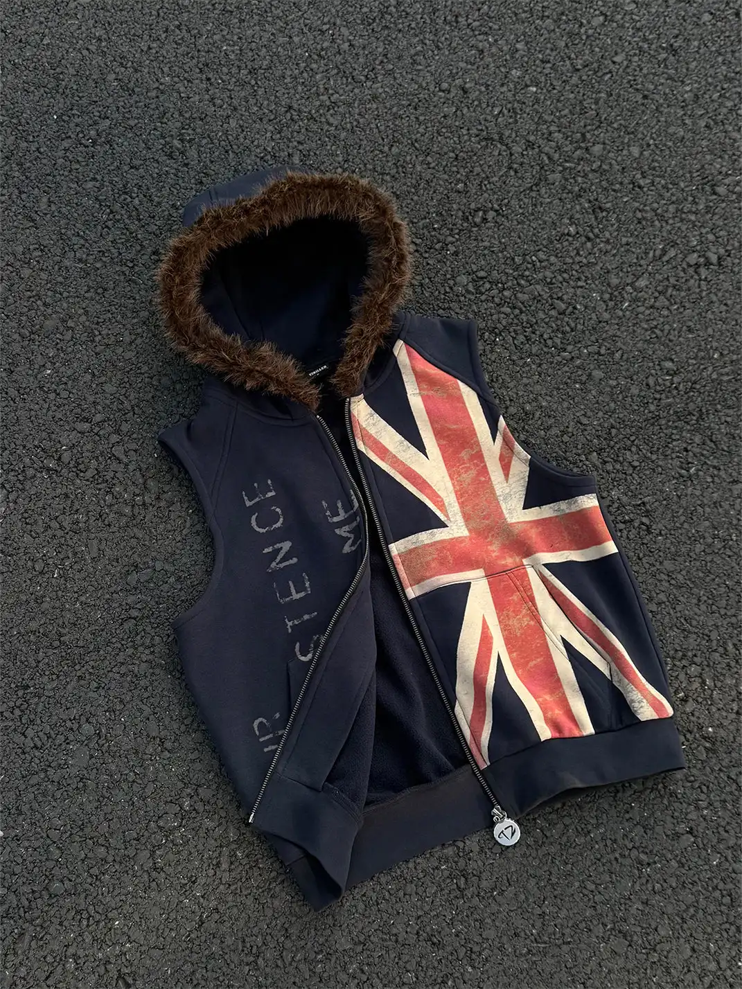TZ killer | Frayed Hooded Printed Vest