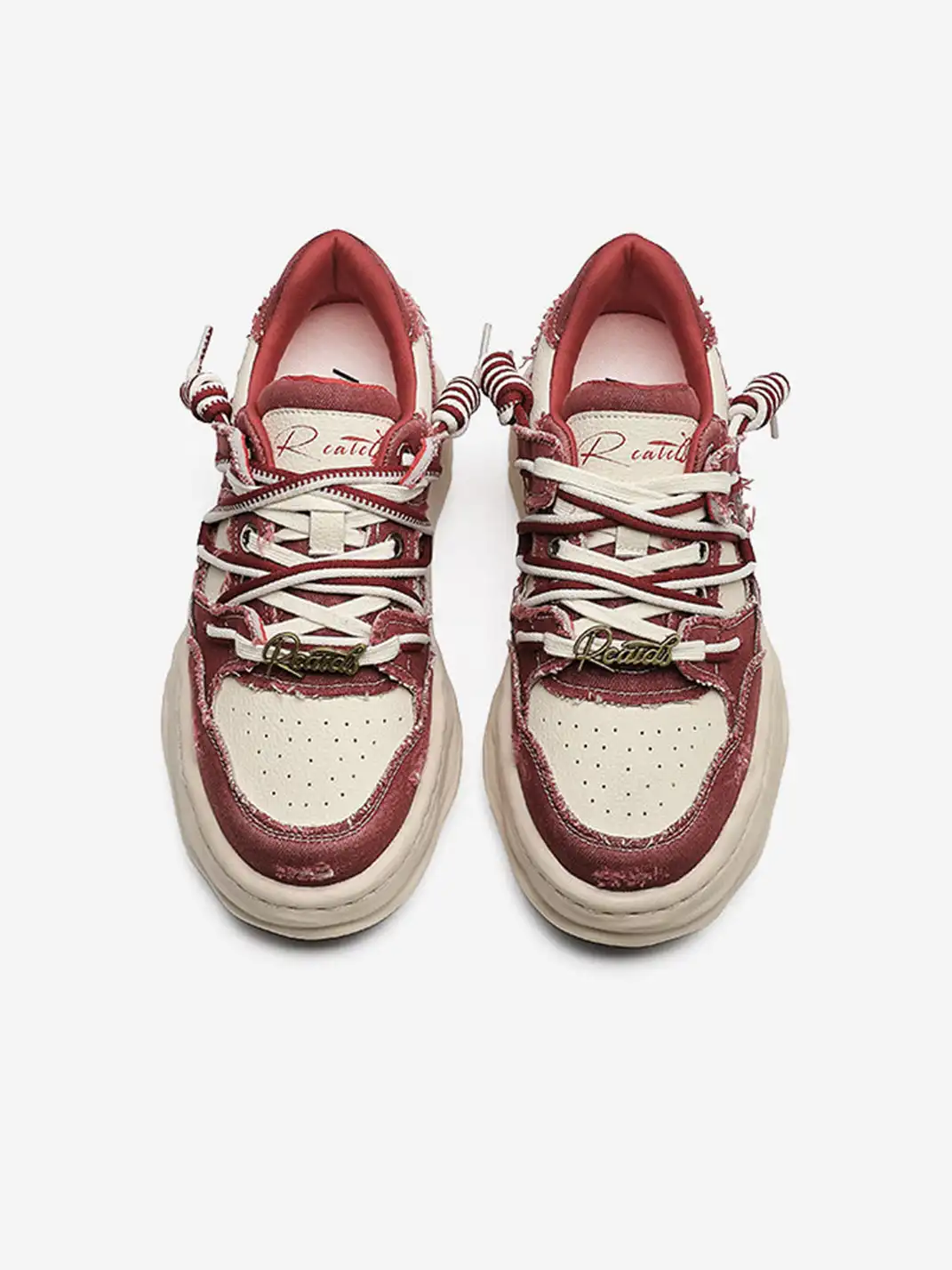 FGMM | Retro Distressed Denim Wavy Sole Sneakers
