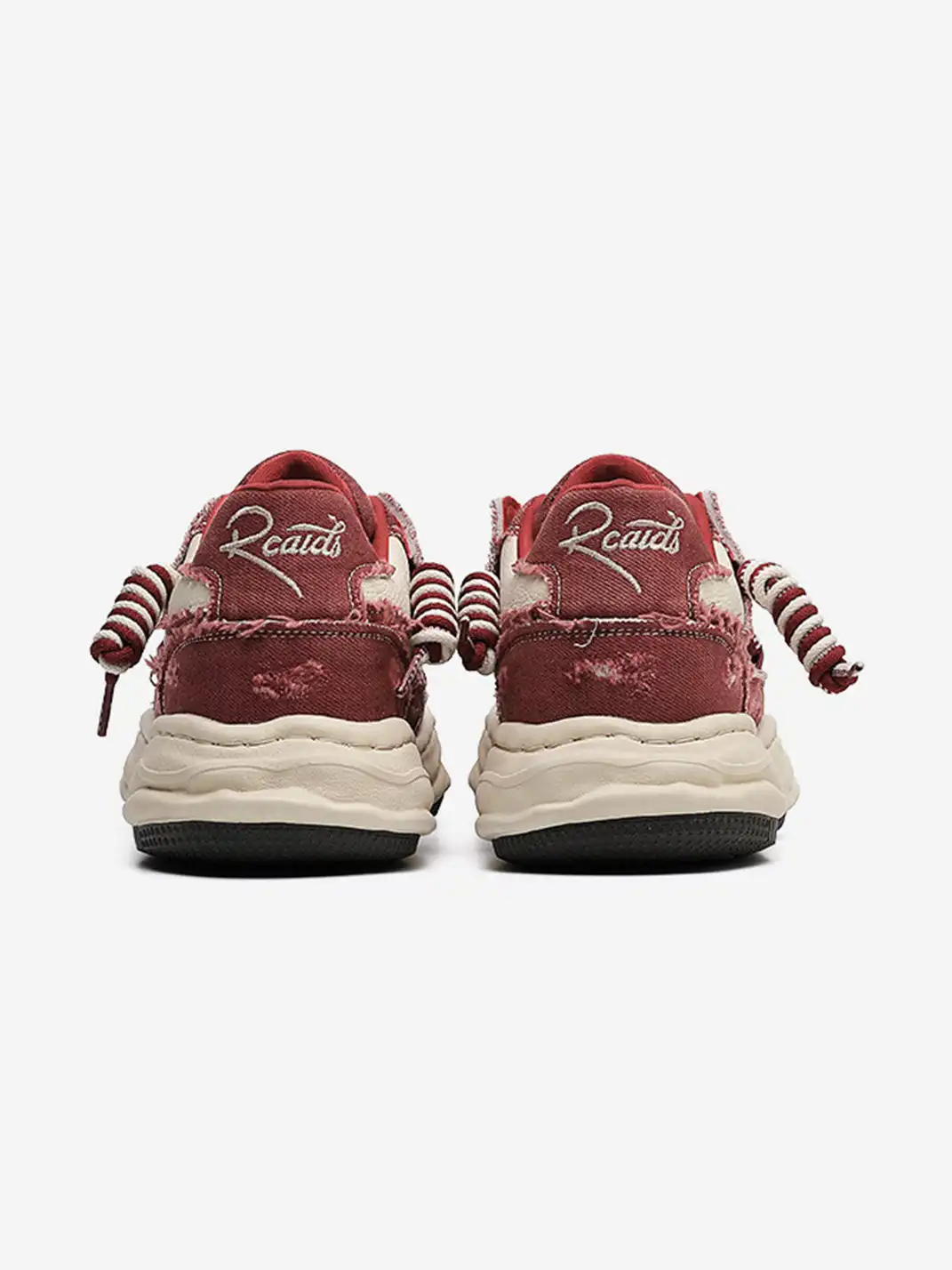 FGMM | Retro Distressed Denim Wavy Sole Sneakers