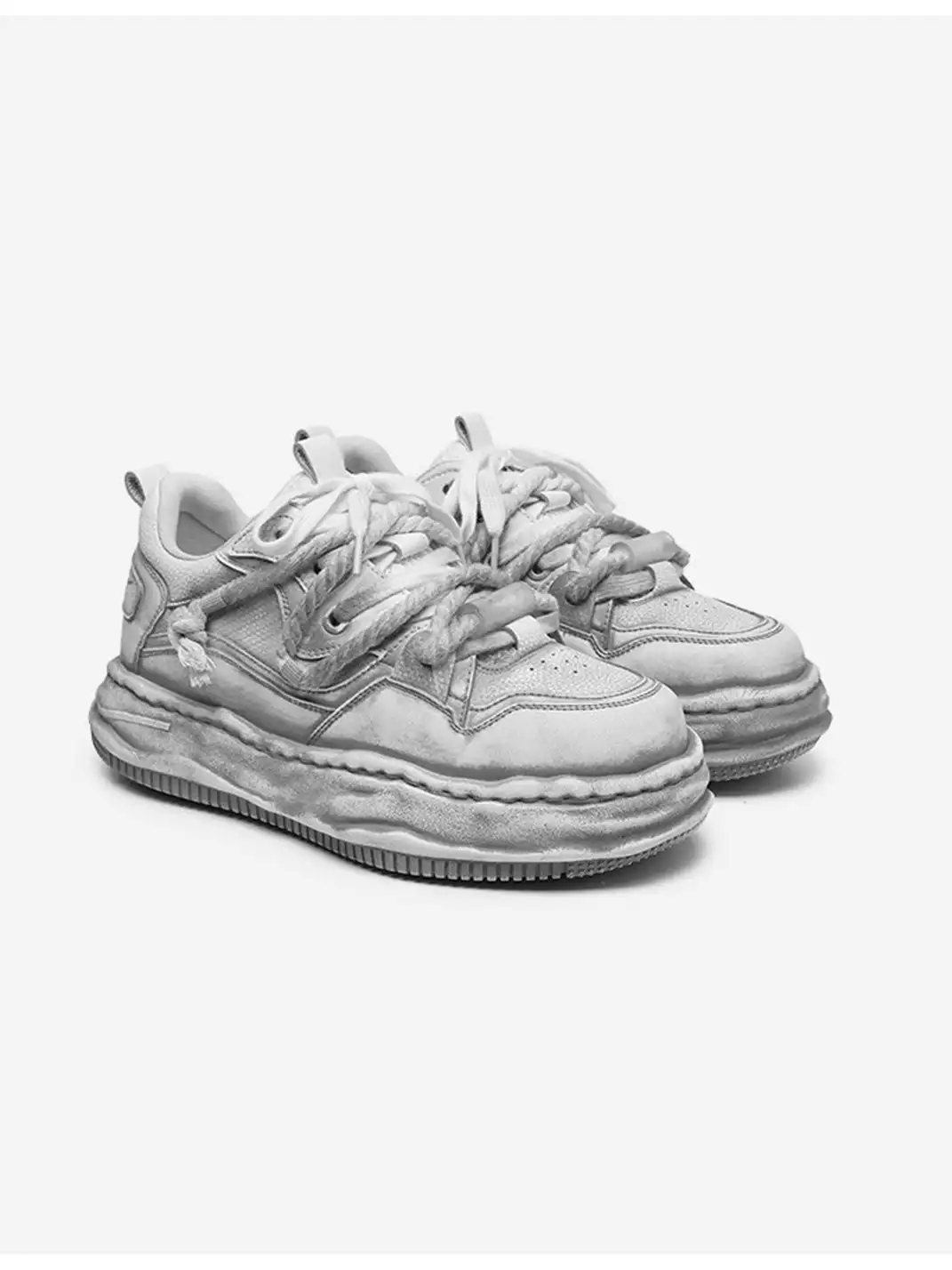 FGMM | Vintage Washed Wavy Sole Chunky Sneakers