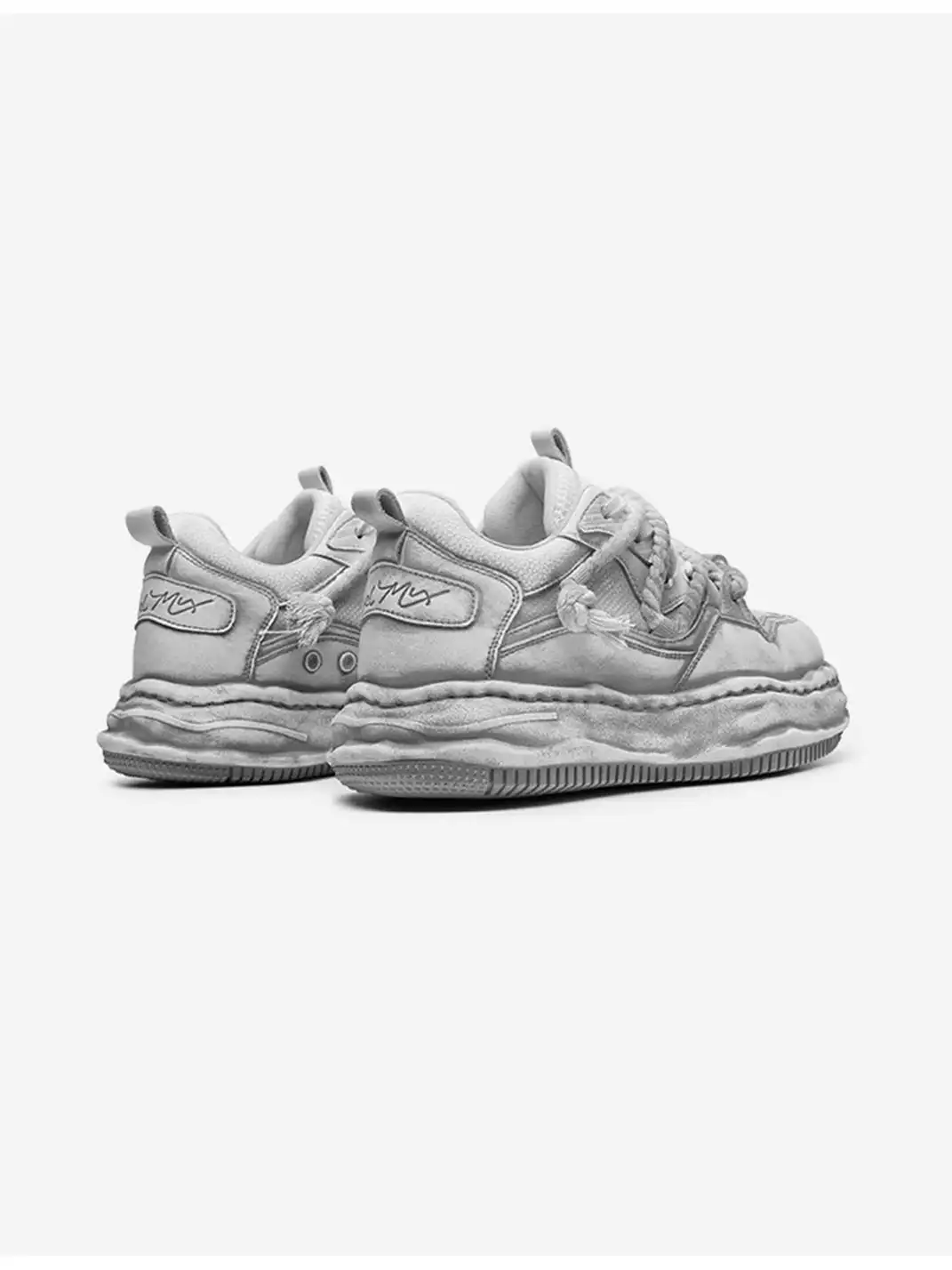 FGMM | Vintage Washed Wavy Sole Chunky Sneakers