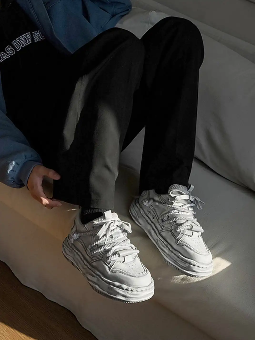 FGMM | Vintage Washed Wavy Sole Chunky Sneakers