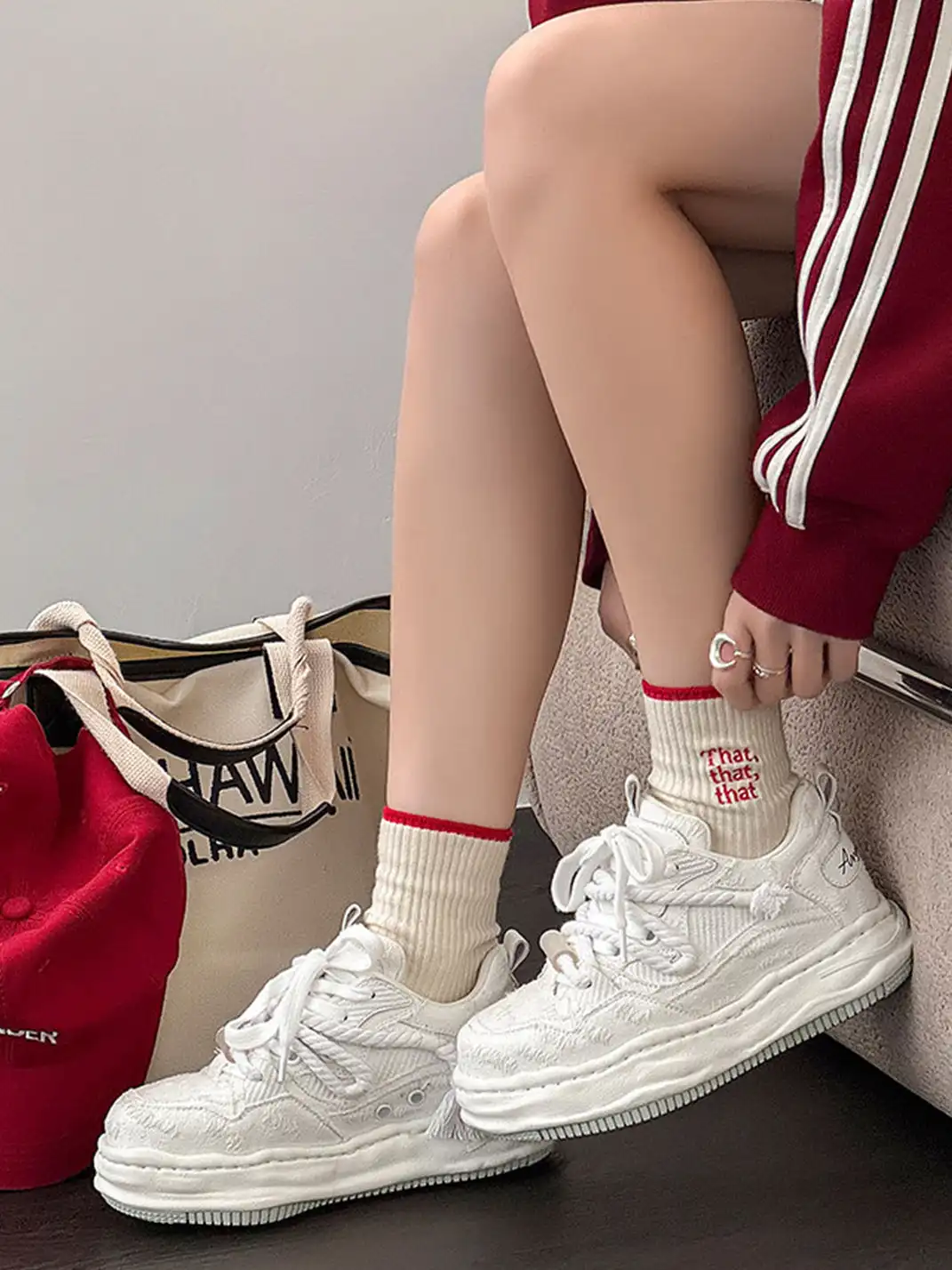 FGMM | Frayed Fabric Wavy Sole Chunky Sneakers