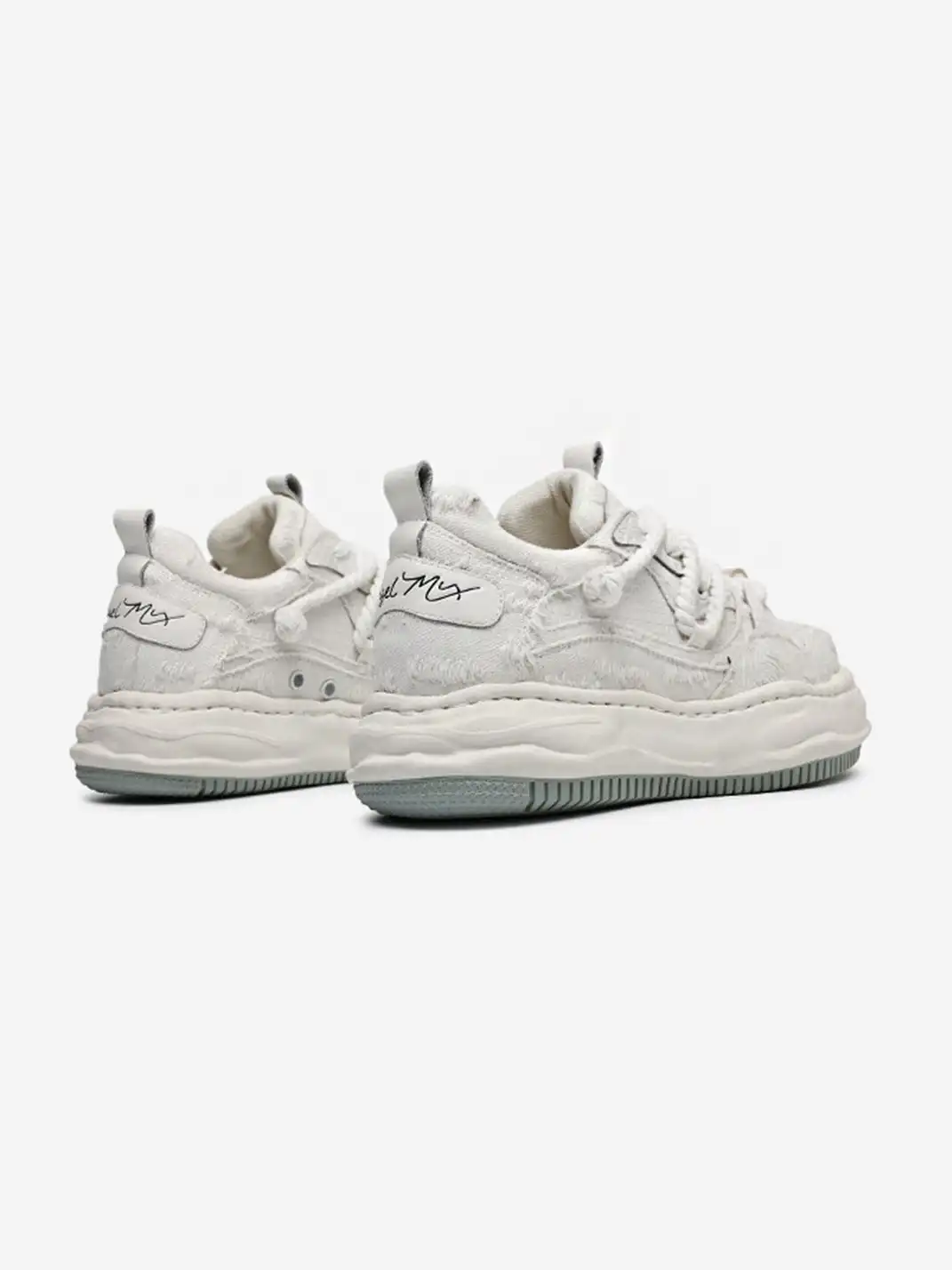 FGMM | Frayed Fabric Wavy Sole Chunky Sneakers