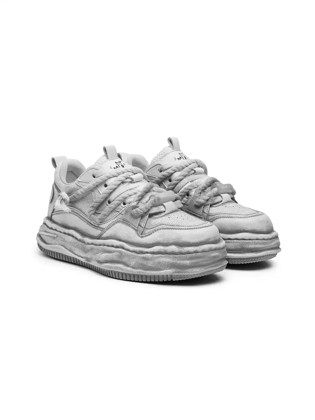 FGMM | Frayed Fabric Wavy Sole Chunky Sneakers