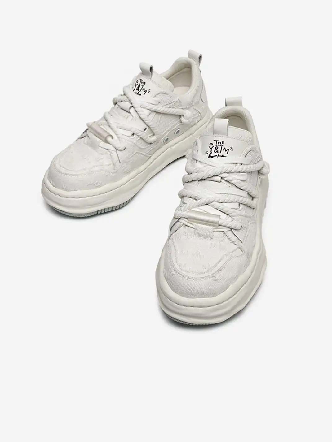 FGMM | Frayed Fabric Wavy Sole Chunky Sneakers
