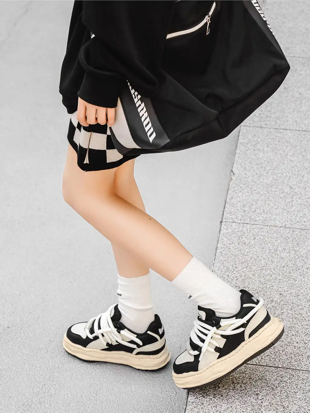 FGMM | Paneled Upper Wavy Sole Chunky Sneakers