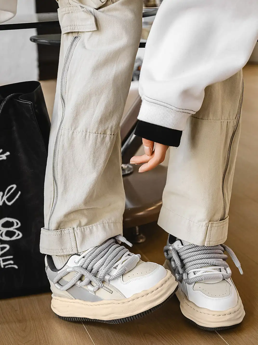 FGMM | Paneled Upper Wavy Sole Chunky Sneakers