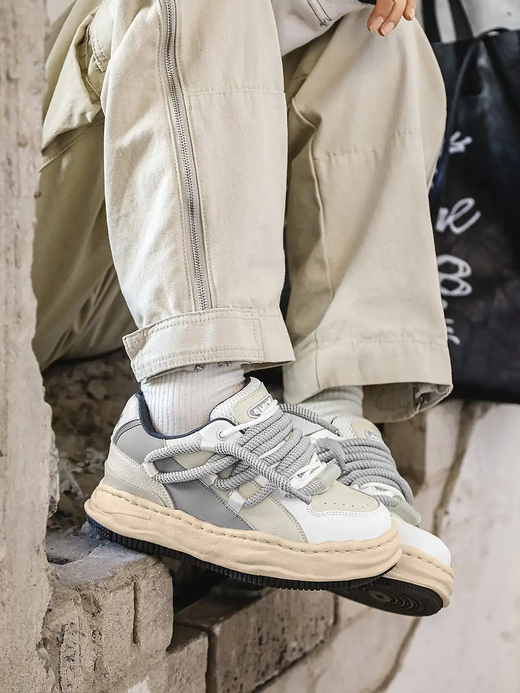FGMM | Paneled Upper Wavy Sole Chunky Sneakers