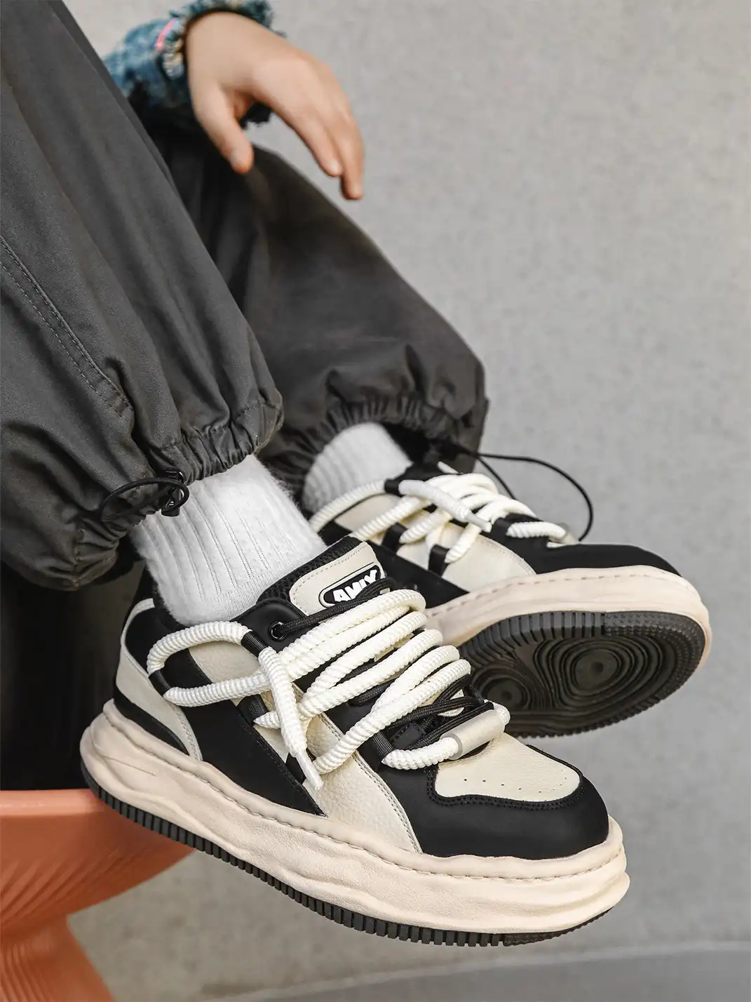 FGMM | Paneled Upper Wavy Sole Chunky Sneakers
