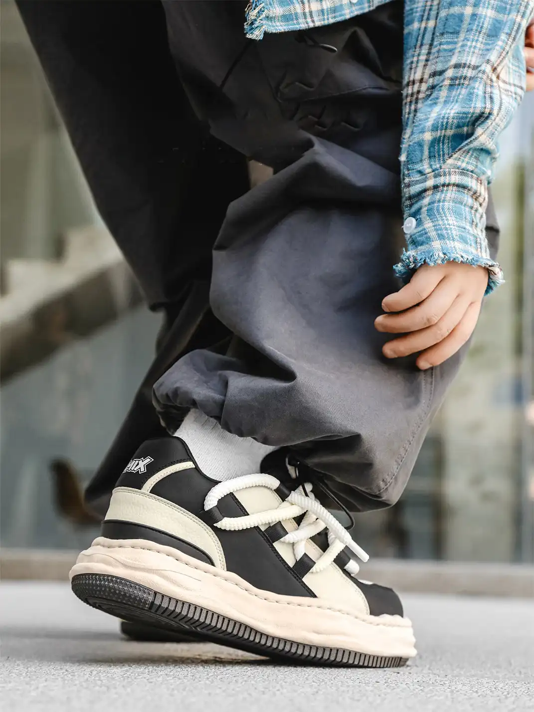 FGMM | Paneled Upper Wavy Sole Chunky Sneakers