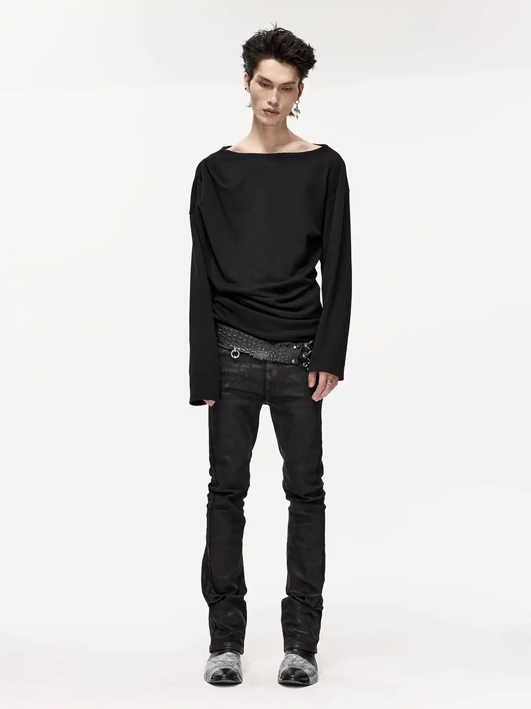 FreeOxygen | Slim Fit Wax Pants