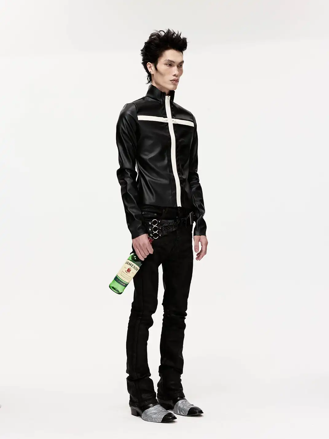 FreeOxygen | Slim Fit Wax Pants