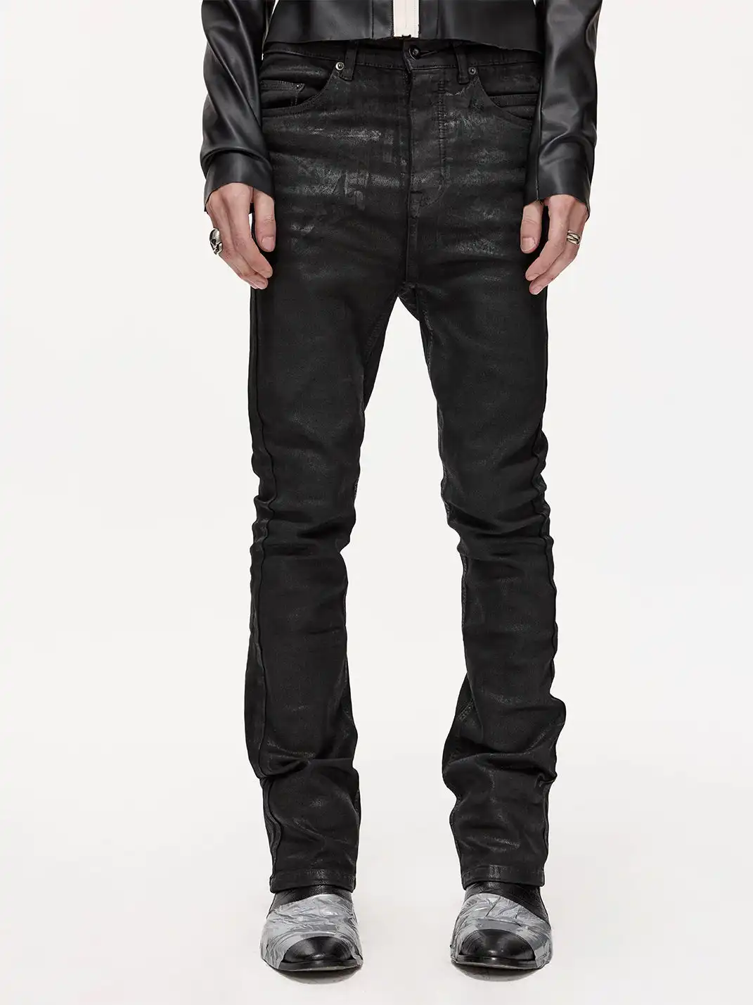 FreeOxygen | Slim Fit Wax Pants