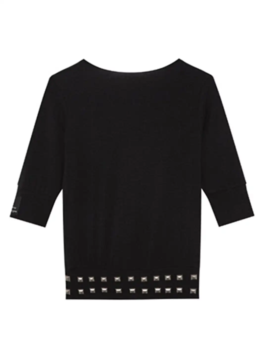 FreeOxygen | Heavy Industry Square Rivet Mid-Sleeve Top
