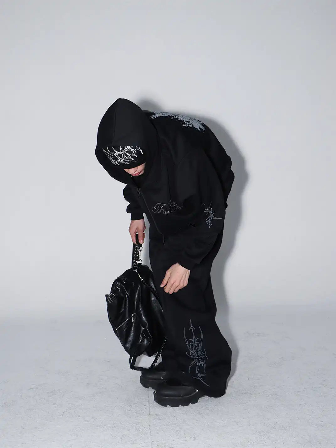 FreeOxygen | Rhinestone Subculture Totem Hoodie