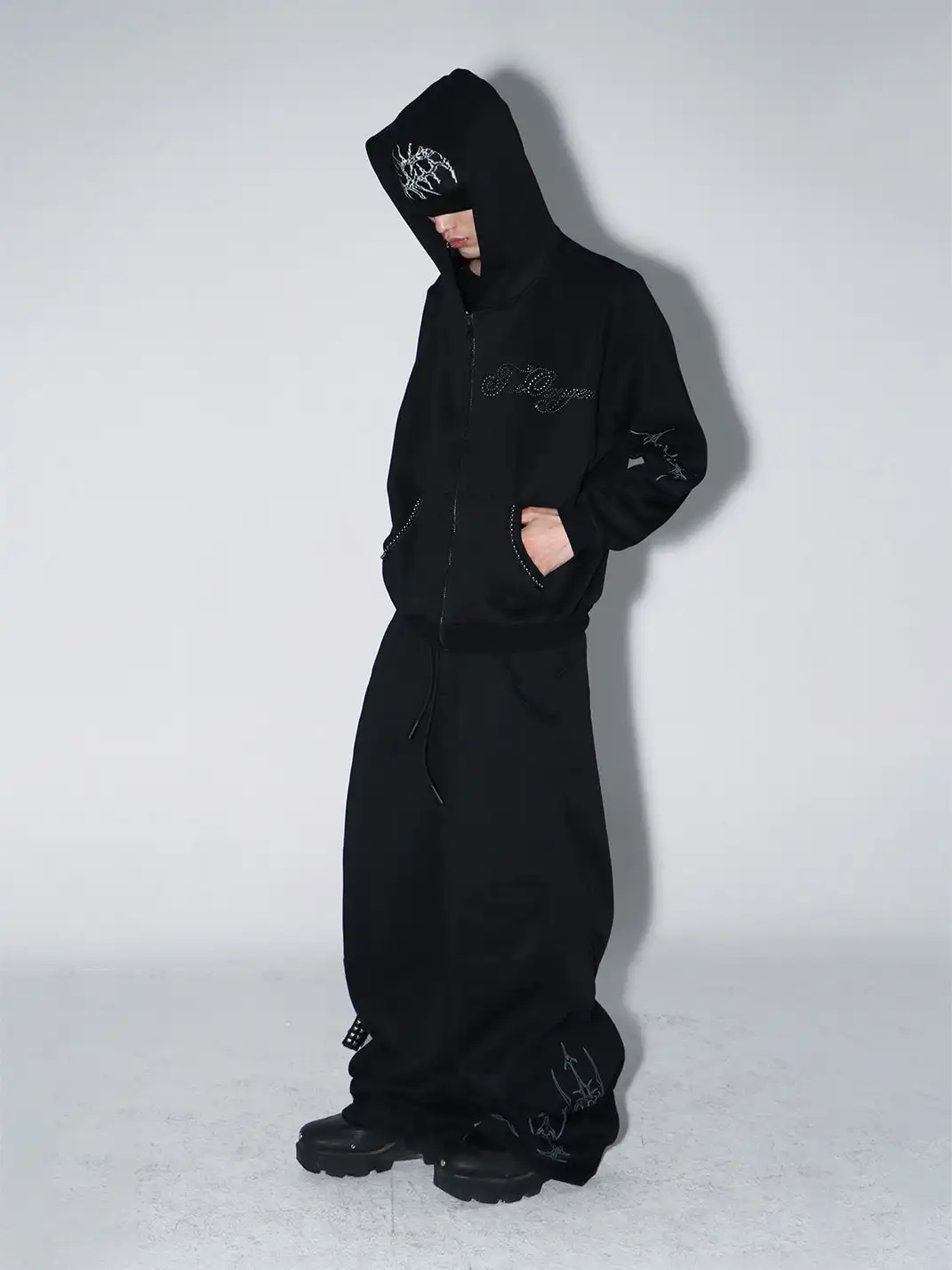 FreeOxygen | Rhinestone Subculture Totem Hoodie