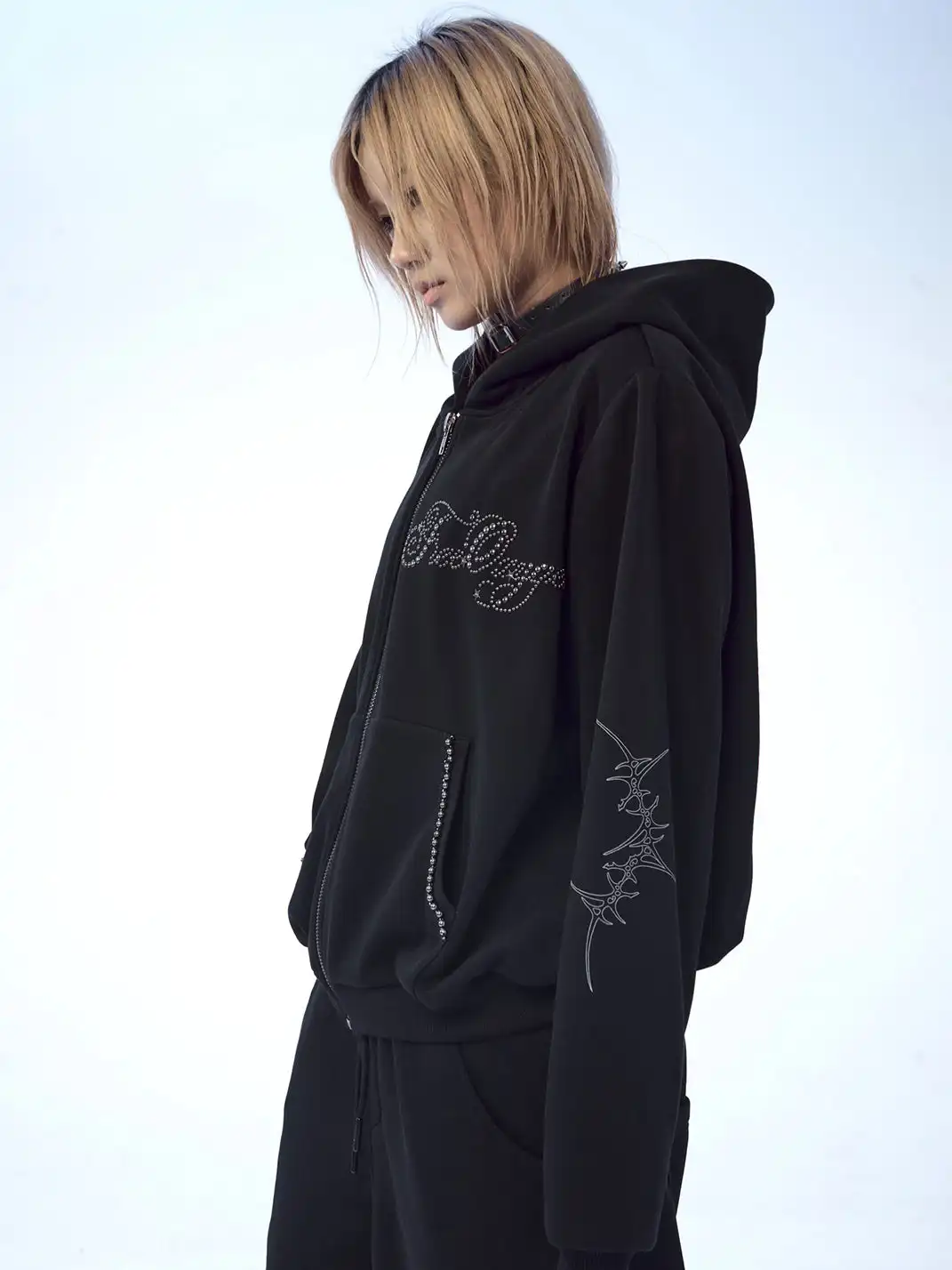 FreeOxygen | Rhinestone Subculture Totem Hoodie
