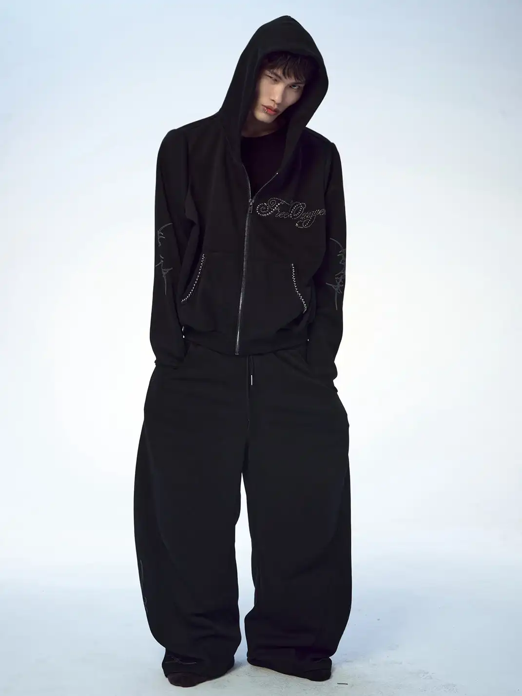 FreeOxygen | Rhinestone Subculture Totem Hoodie