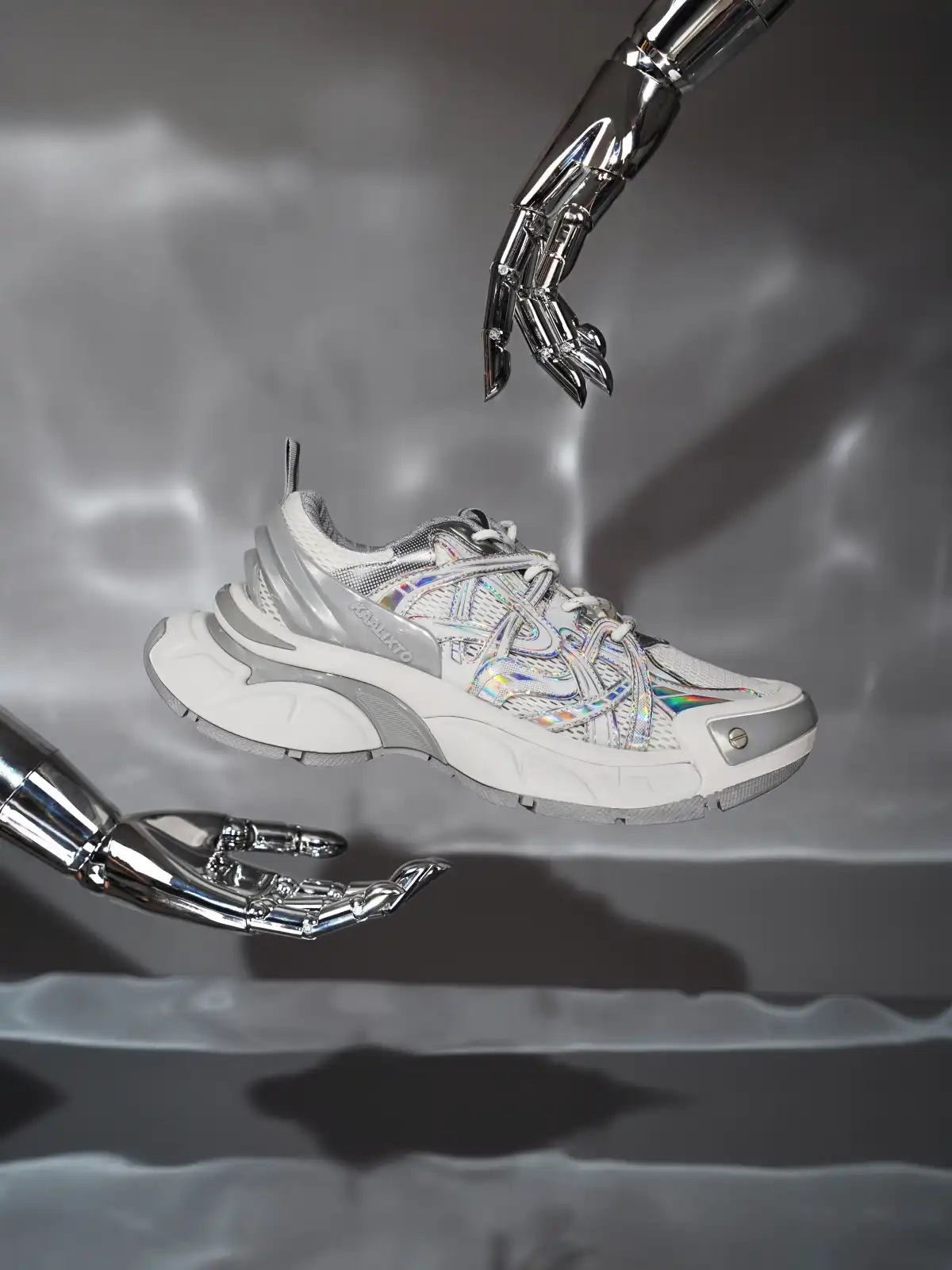 KAALIXTO丨Silver Thick-Soled Height-Enhancing Breathable Sports Dad Shoes